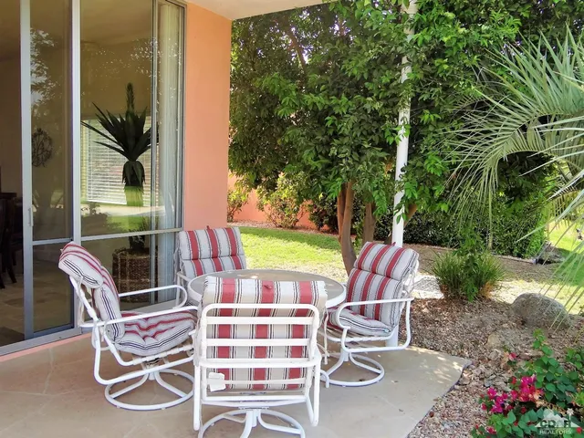 a view of a outdoor seating area