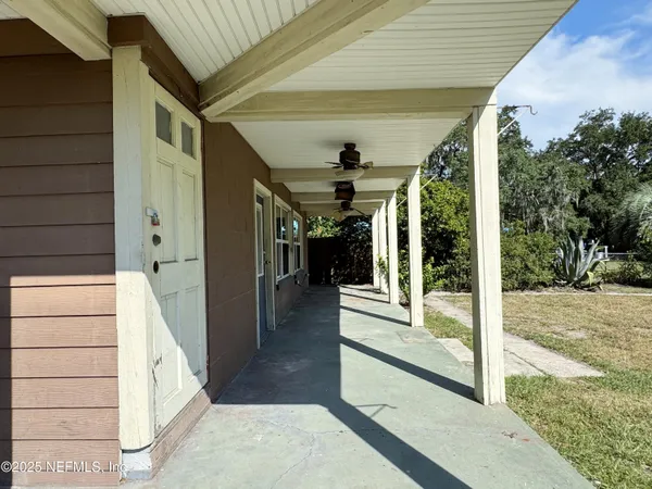 a view of a porch