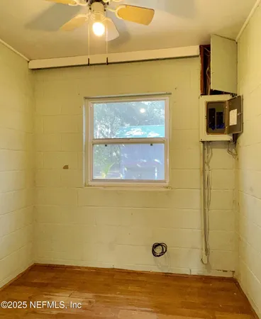 a bathroom with a window