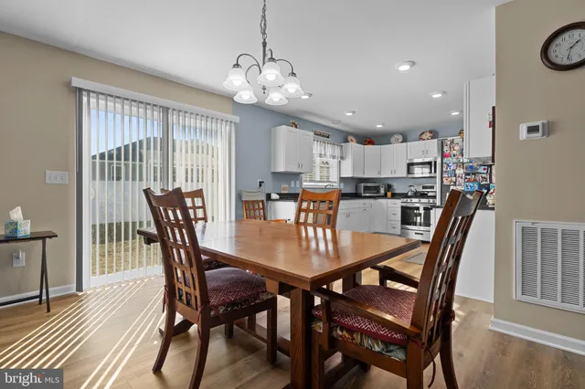 a view of a dining room and livingroom view