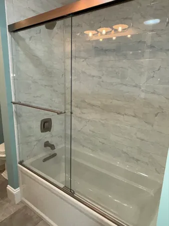a bathroom with a shower