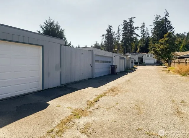 a view of backyard of house