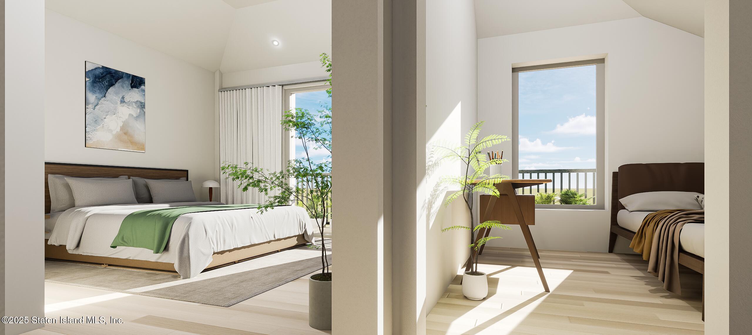 1239 Forest Hill Road, Unit 11 Staten Island, NY 10314 - Photo 14 of 15 a bedroom with a bed and a view of balcony