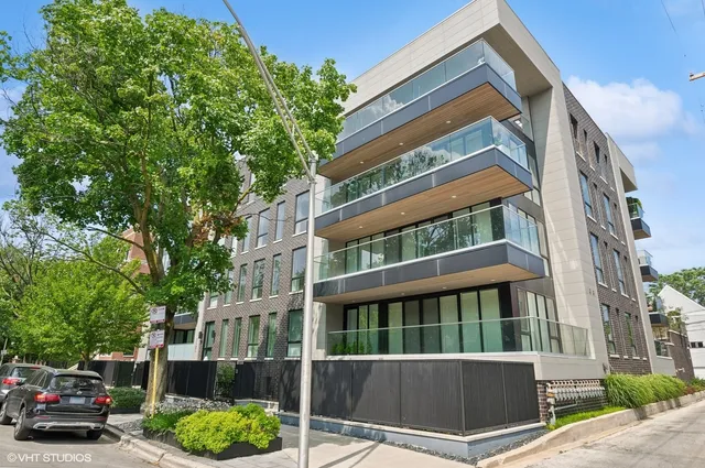 a view of a building from a balcony