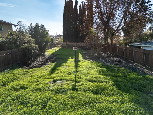a view of backyard with green space