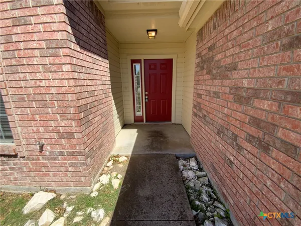 a view of wooden door