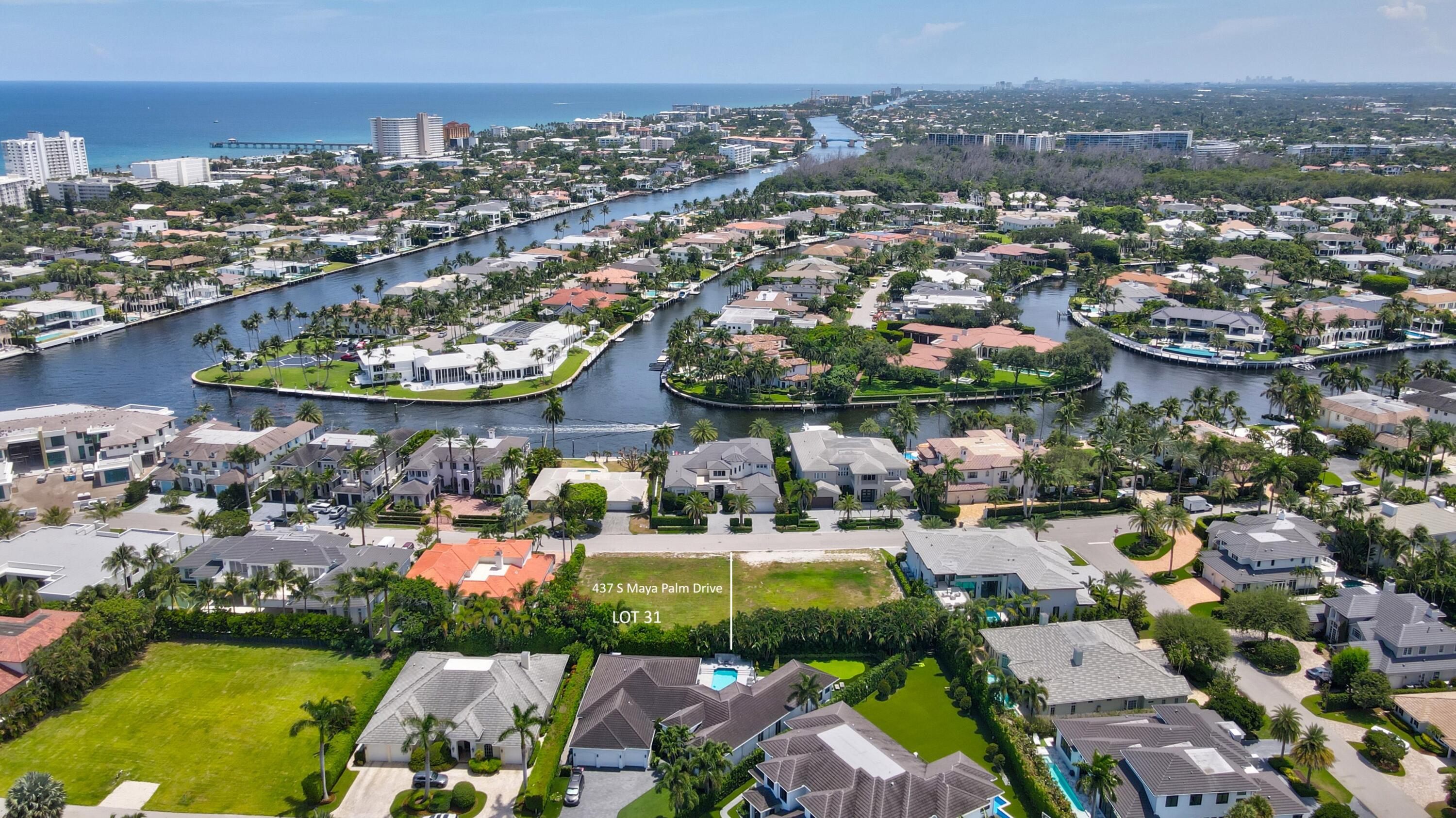 425 South Maya Palm Drive Boca Raton, FL 33432 - Photo 14 of 22 an aerial view of a house with a swimming pool yard and outdoor seating