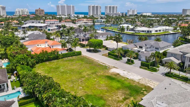 a view of a lake with a city