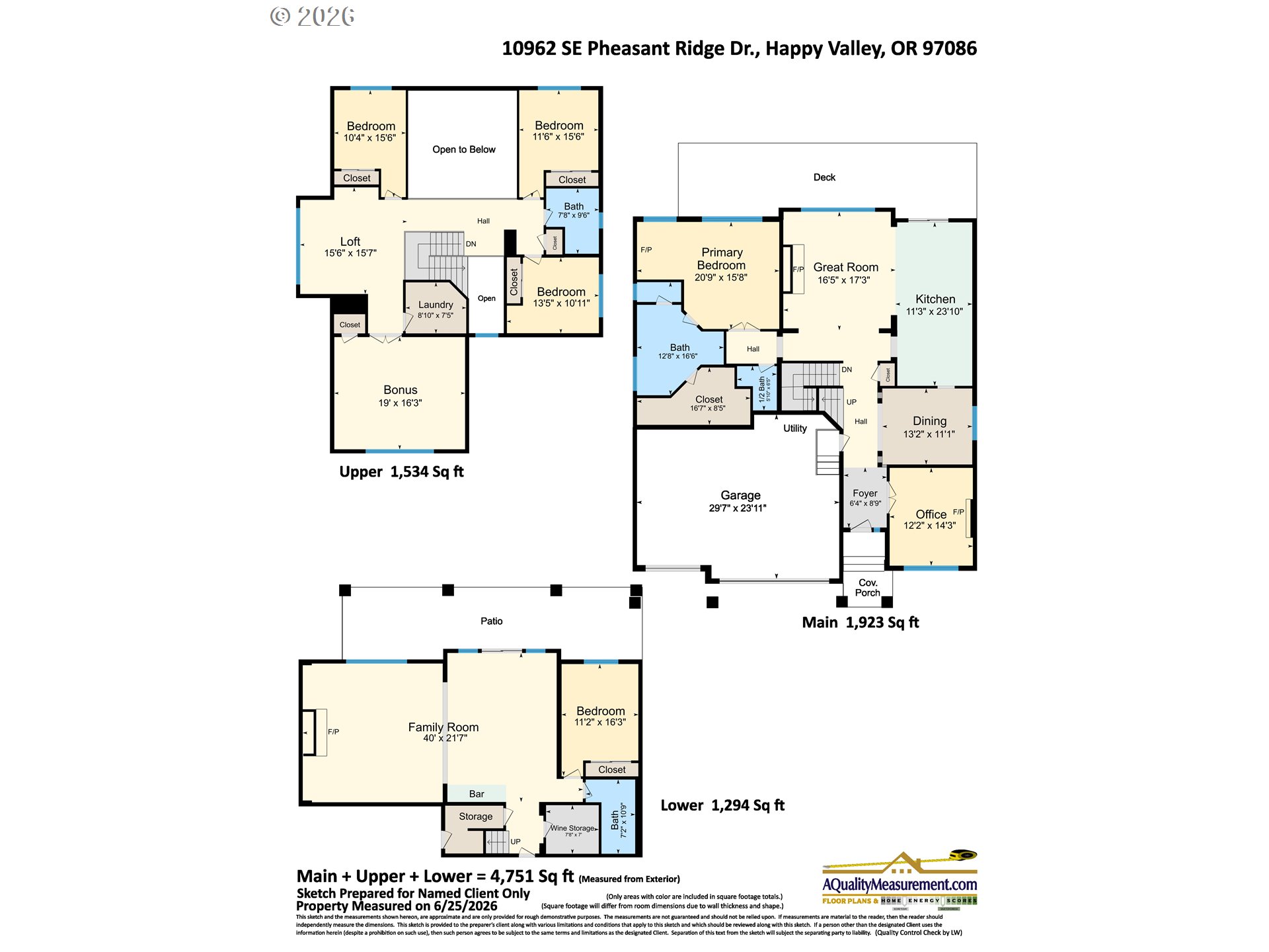 10962 Southeast Pheasant Ridge Drive Happy Valley, OR 97086 - Photo 35 of 35 Floor Plan