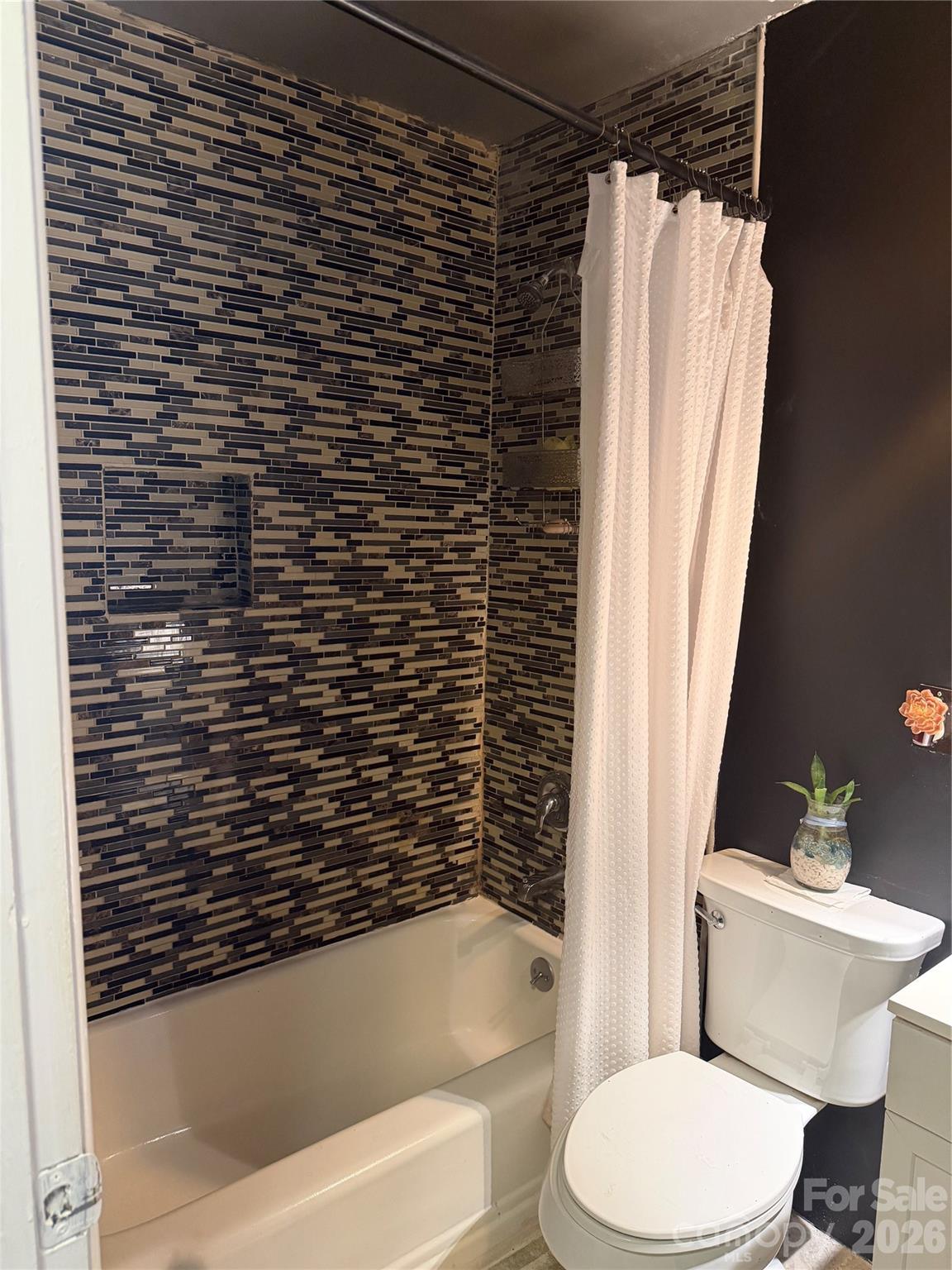 433 Brevard Street Statesville, NC 28677 - Photo 18 of 33 a bathroom with a toilet and a bathtub