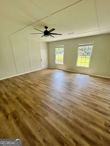 a view of wooden floor in a room