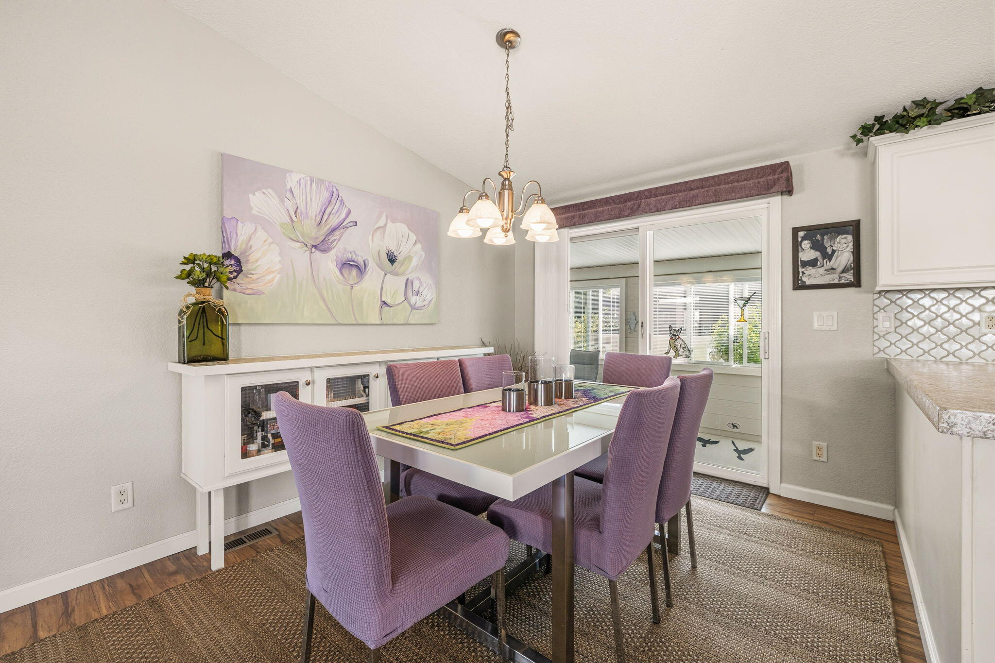 34960 Serenade Thousand Palms, CA 92276 - Photo 21 of 50 a view of a dining room with furniture window and wooden floor