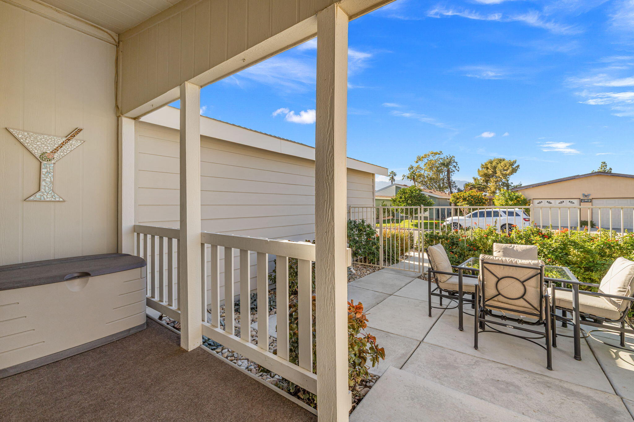 34960 Serenade Thousand Palms, CA 92276 - Photo 10 of 50 a balcony with chairs