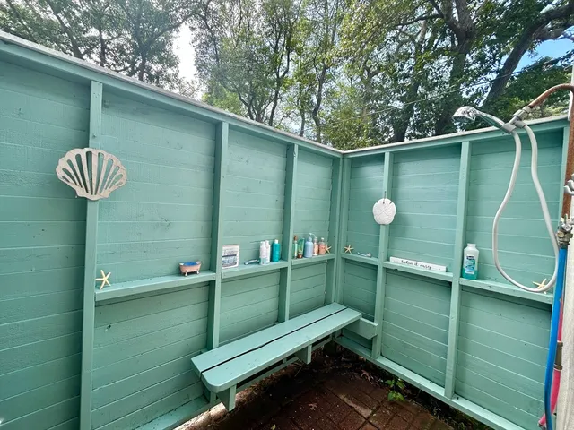 a bird view of a backyard