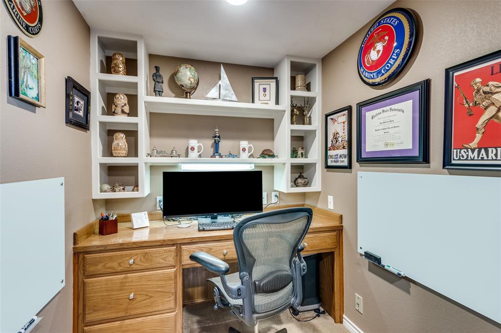 239 Hidden Creek Road Cresson, TX 76035 - Photo 26 of 36 a view of a workspace with furniture and a window