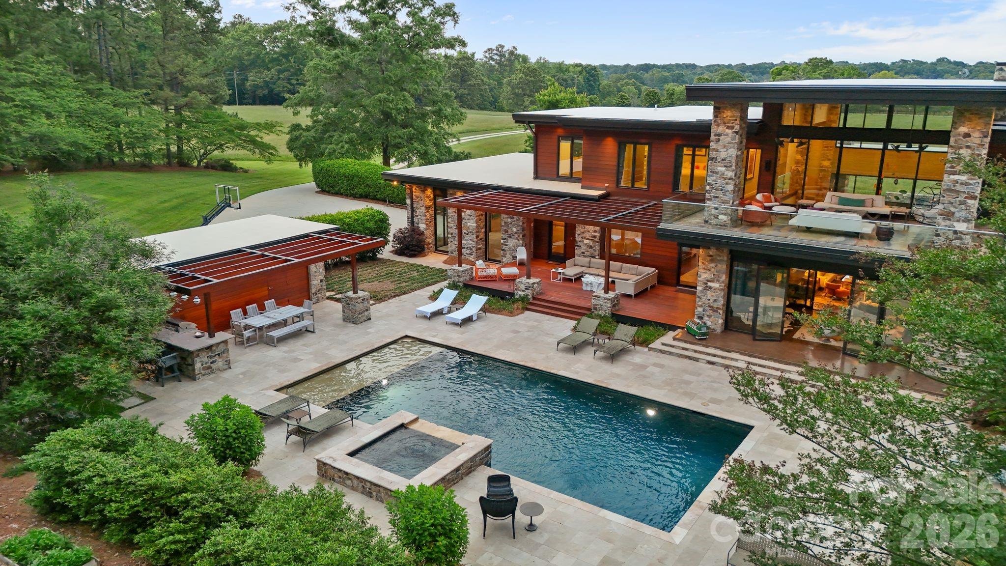 1795 Faires Road Rock Hill, SC 29730 - Photo 43 of 48 an aerial view of a house with swimming pool garden view and a patio
