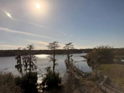 a view of lake and mountain