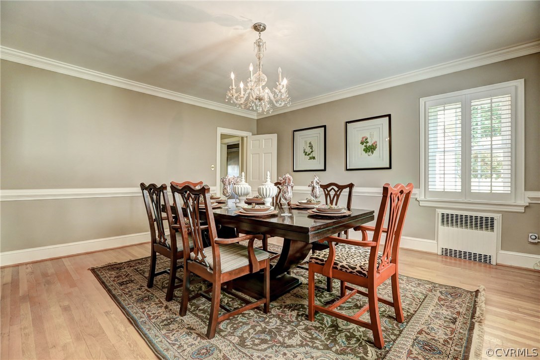 4601 Coventry Road Richmond, VA 23221 - Photo 16 of 43 Formal dining room with hardwood floors, crown mol