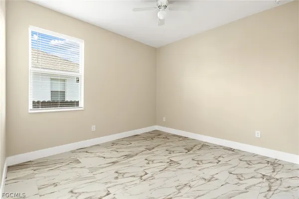 a view of a room with a window