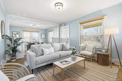 a living room with furniture and a couch