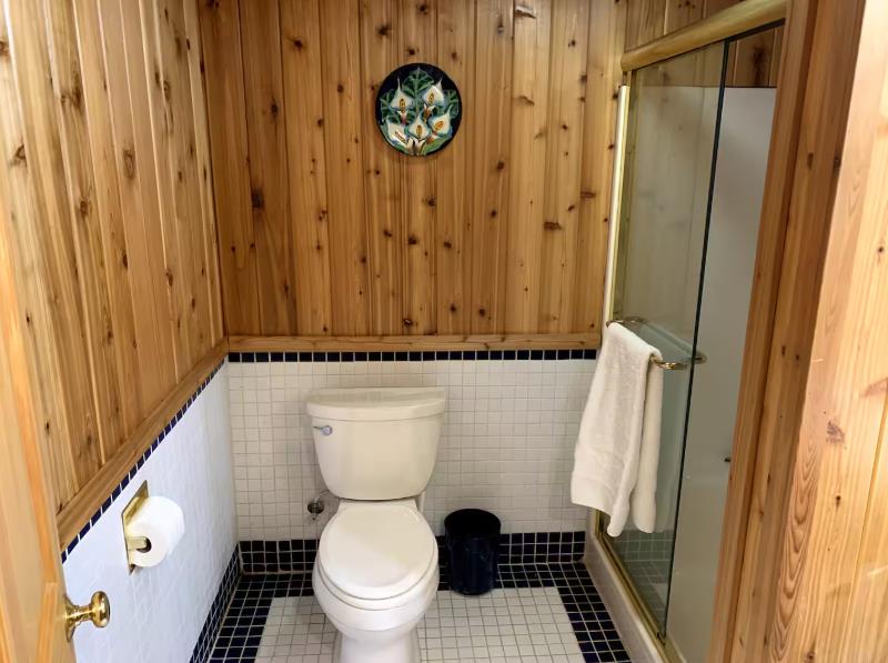 22707 Upton Road Plymouth, CA 95669 - Photo 17 of 26 a bathroom with a toilet and a shower curtain