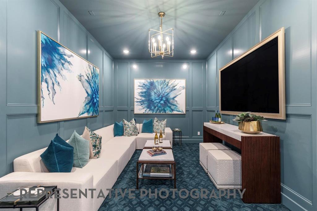 3908 Meander Way Prosper, TX 75078 - Photo 34 of 37 a living room with furniture and a flat screen tv