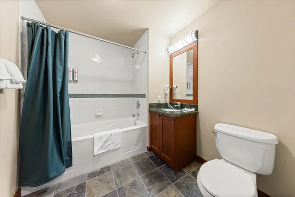 a bathroom with a toilet a sink and bathtub