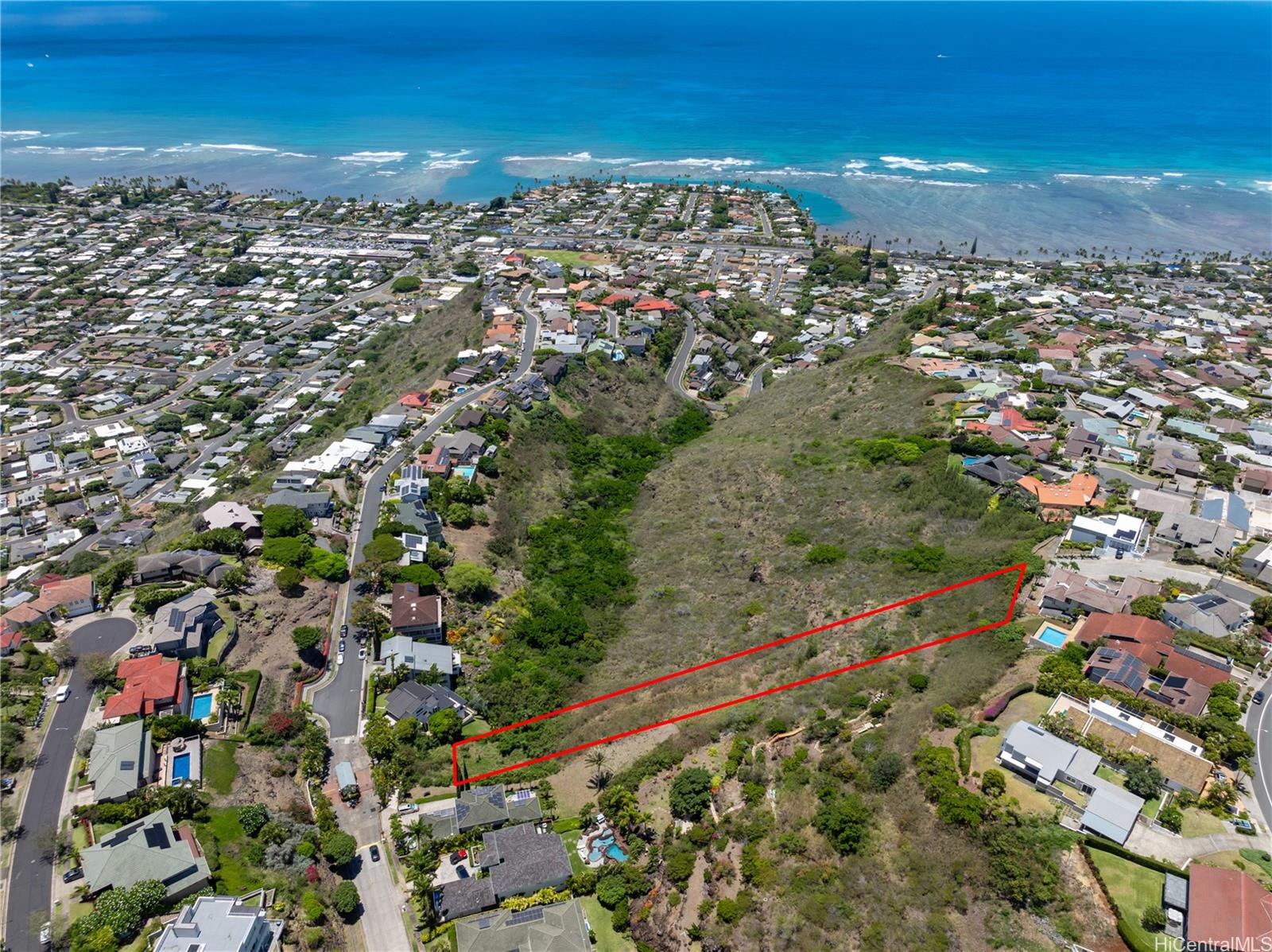 an aerial view of multiple house