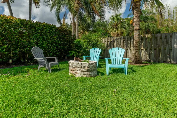 a view of a table and chairs in patio
