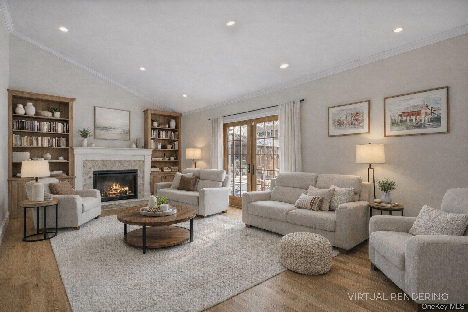 17 Jennifers Path Westhampton Beach, NY 11978 - Photo 16 of 41 a living room with furniture and a fireplace