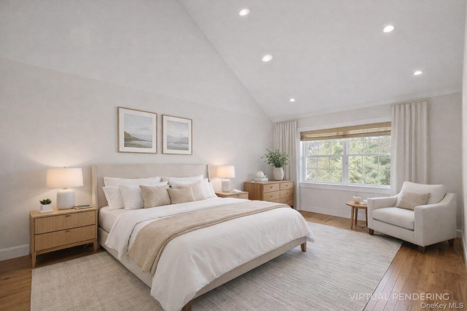 17 Jennifers Path Westhampton Beach, NY 11978 - Photo 22 of 41 a bedroom with a bed and a couch with window