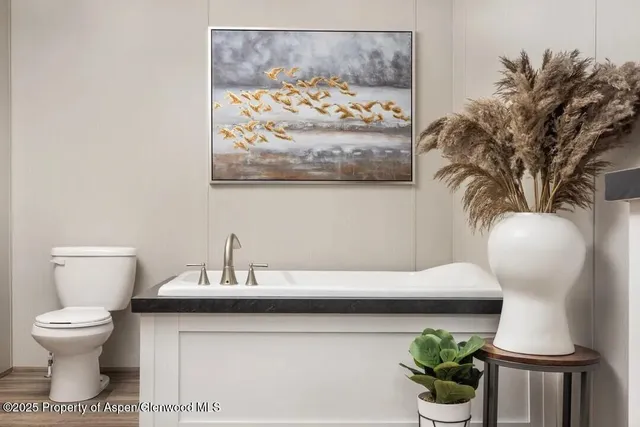 a bathroom with a toilet and a sink