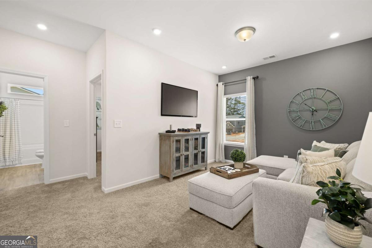 10429 Trellis Lane, Unit (LOT 29) Hampton, GA 30228 - Photo 21 of 27 a living room with furniture a flat screen tv and a window