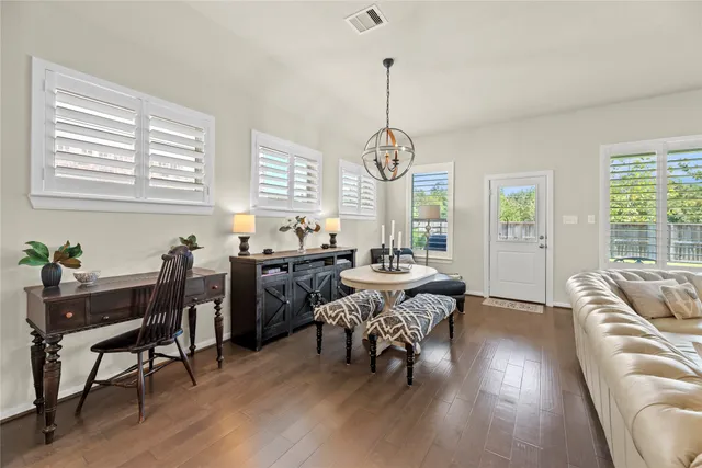 a living room with furniture