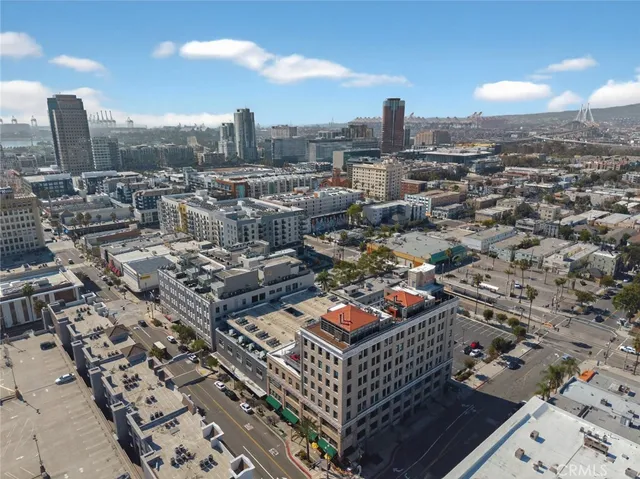 an aerial view of a city