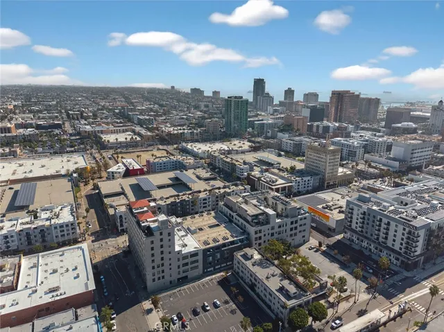 an aerial view of a city