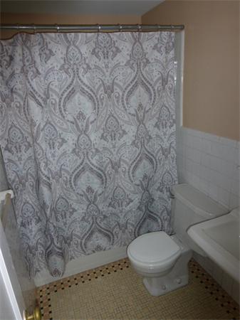 58 Ronald Road Arlington, MA 02474 - Photo 11 of 18 a white toilet sitting next to a shower curtain