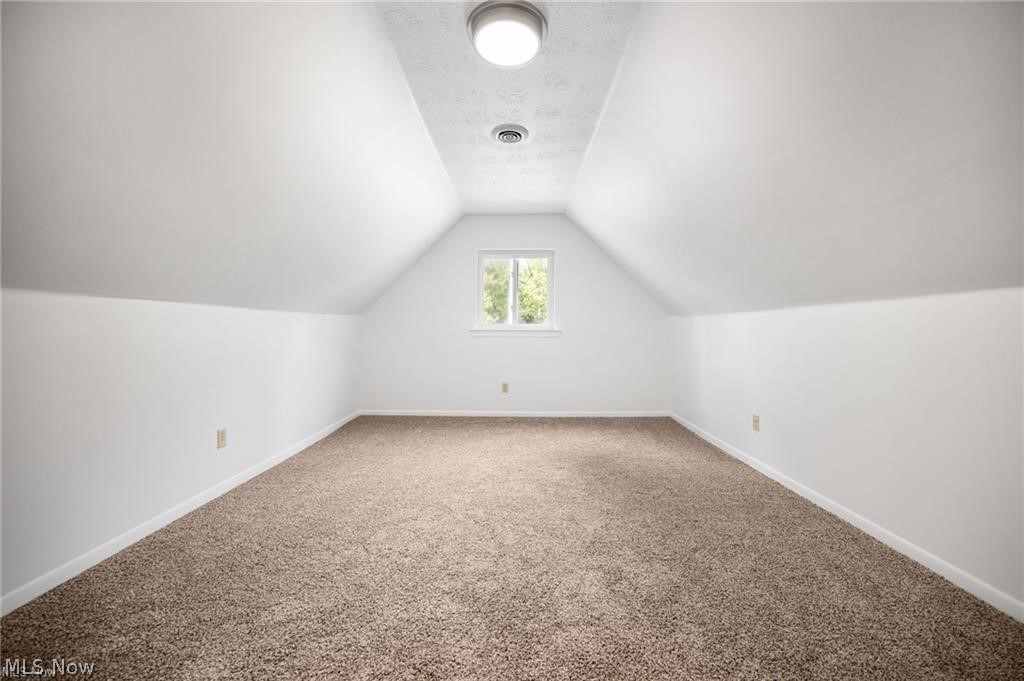 28300 Aurora Road Solon, OH 44139 - Photo 25 of 36 Carpeted room featuring sloped ceilings, a single window, a flush-mount ceiling light, and white painted walls