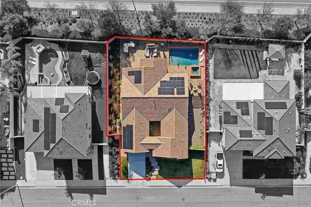 an aerial view of multiple house
