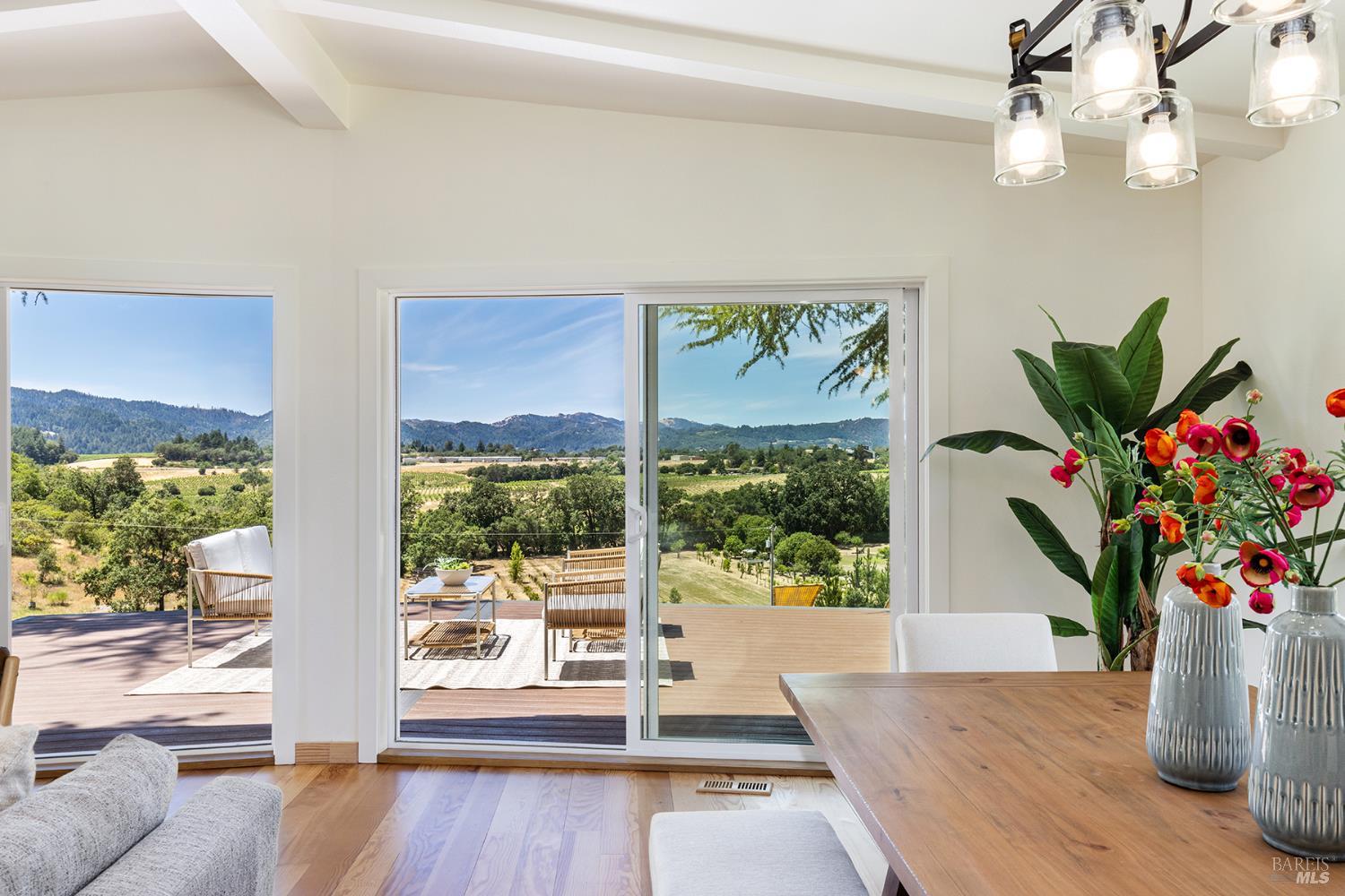 1676 Chiquita Road Healdsburg, CA 95448 - Photo 17 of 45 a view of a dining room with furniture window and wooden floor