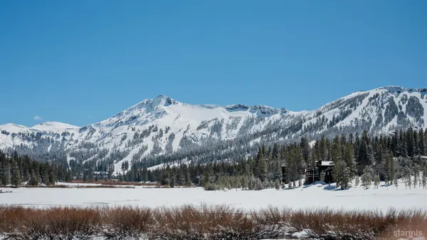 a view of a snow yard and mountain