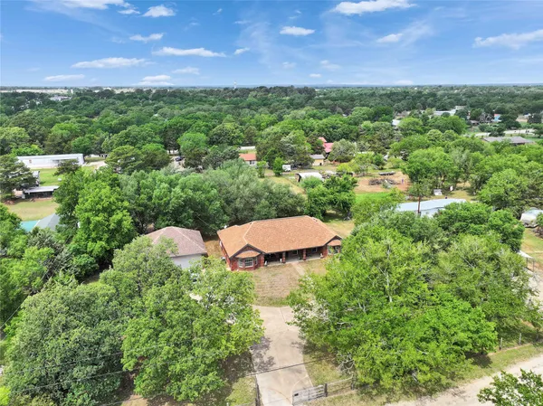 a view of a bunch of trees and houses