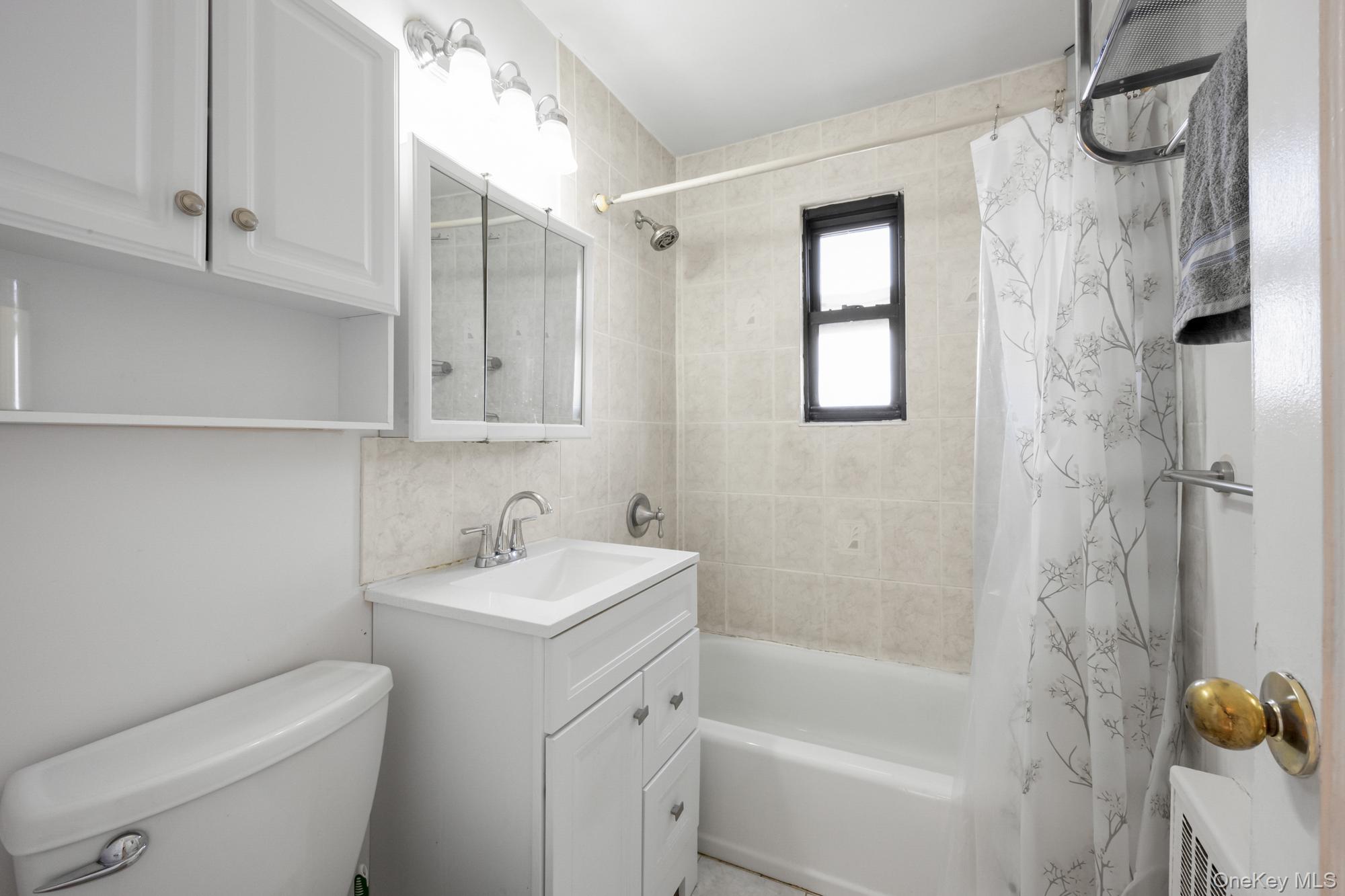 46 Terrace Circle, Unit 3F Great Neck, NY 11021 - Photo 14 of 17 a bathroom with a sink toilet and shower