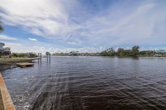 a view of a lake with houses