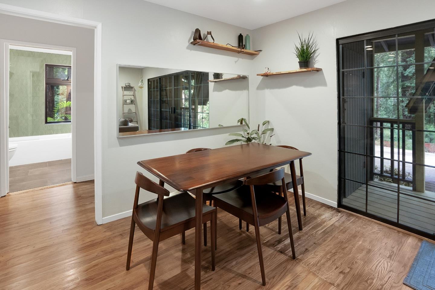 845 Redwood Road Felton, CA 95018 - Photo 14 of 28 a view of a dining room with furniture and wooden floor
