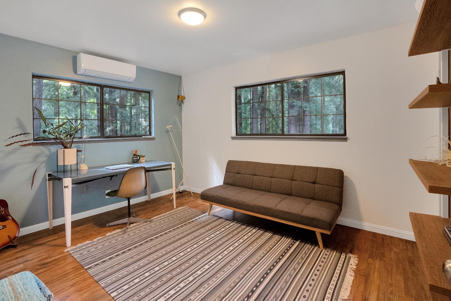 845 Redwood Road Felton, CA 95018 - Photo 22 of 28 a living room with furniture and a wooden floor
