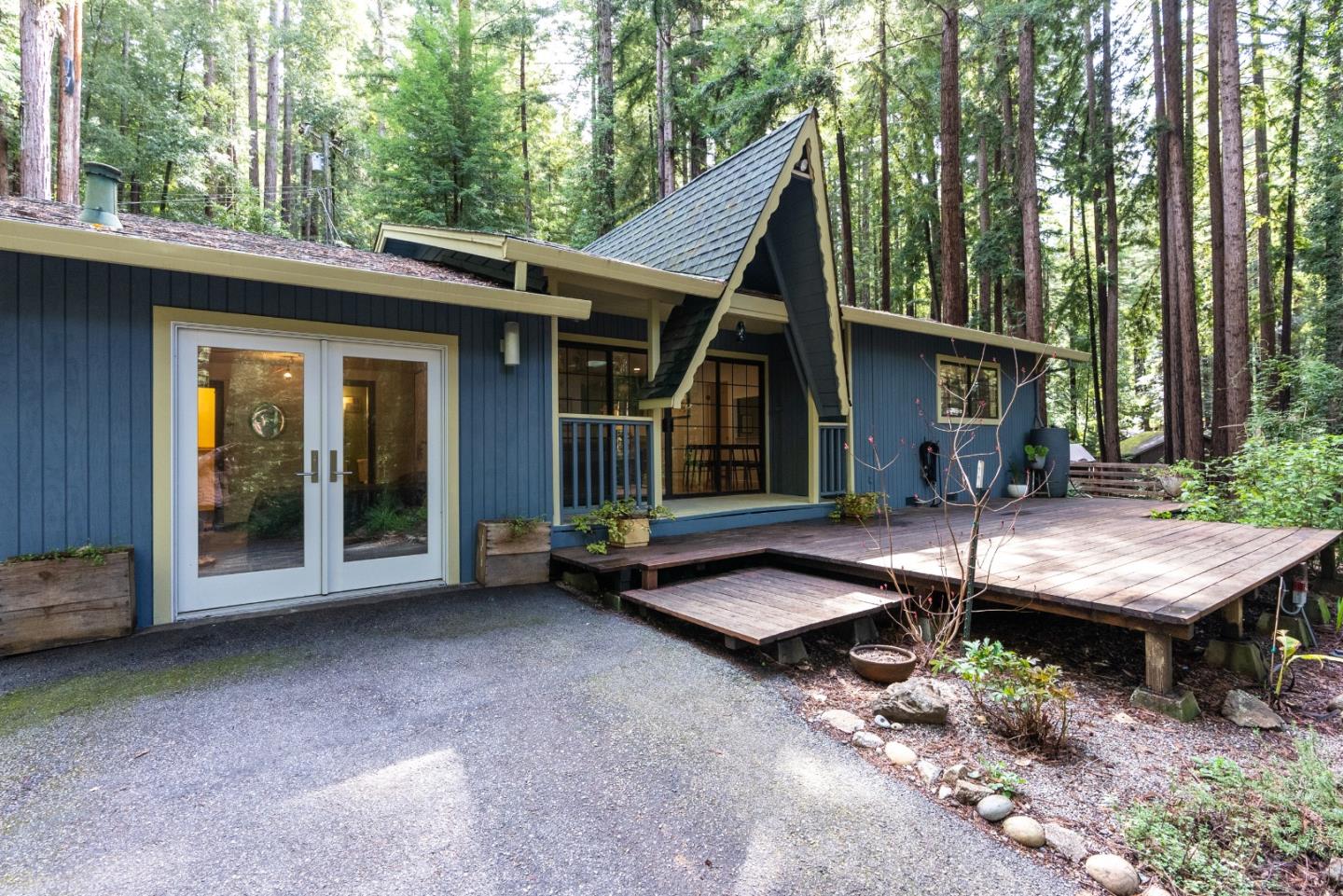 845 Redwood Road Felton, CA 95018 - Photo 24 of 28 a view of a house with backyard porch and sitting area