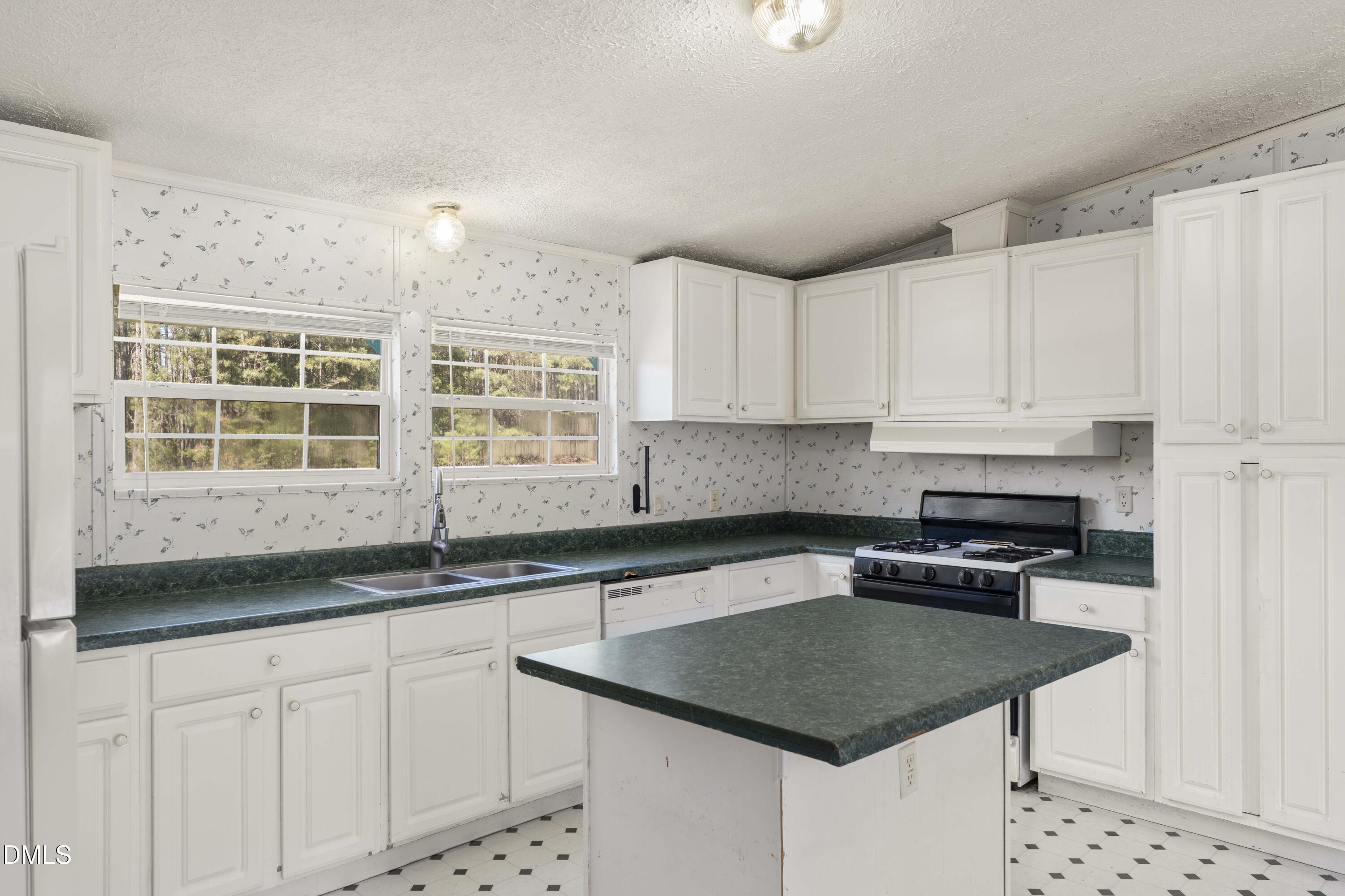 501 Macon-Embro Road Macon, NC 27551 - Photo 3 of 37 a kitchen with granite countertop a sink a stove and cabinets
