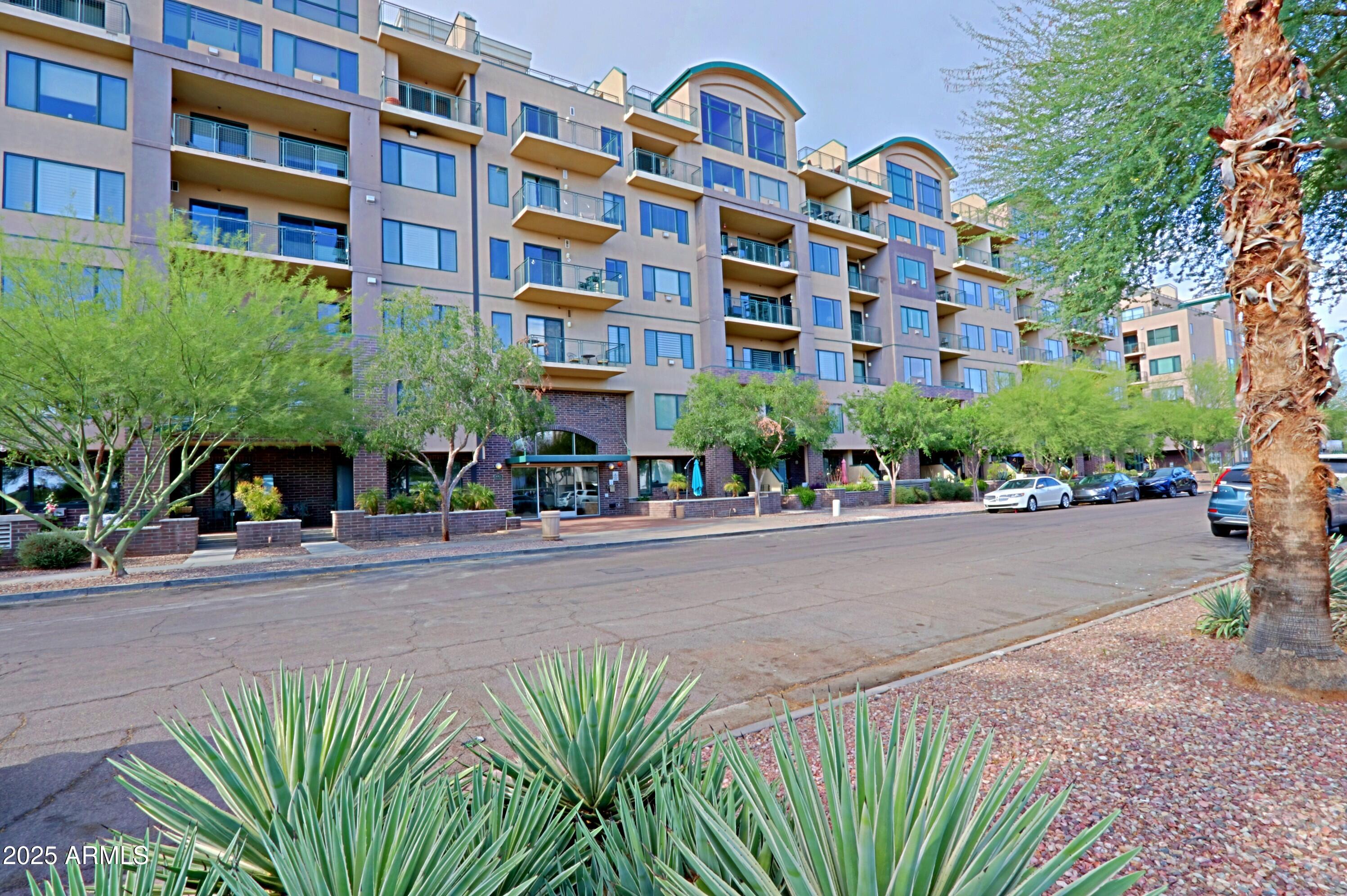 a front view of a building