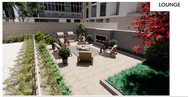 an outdoor view with patio